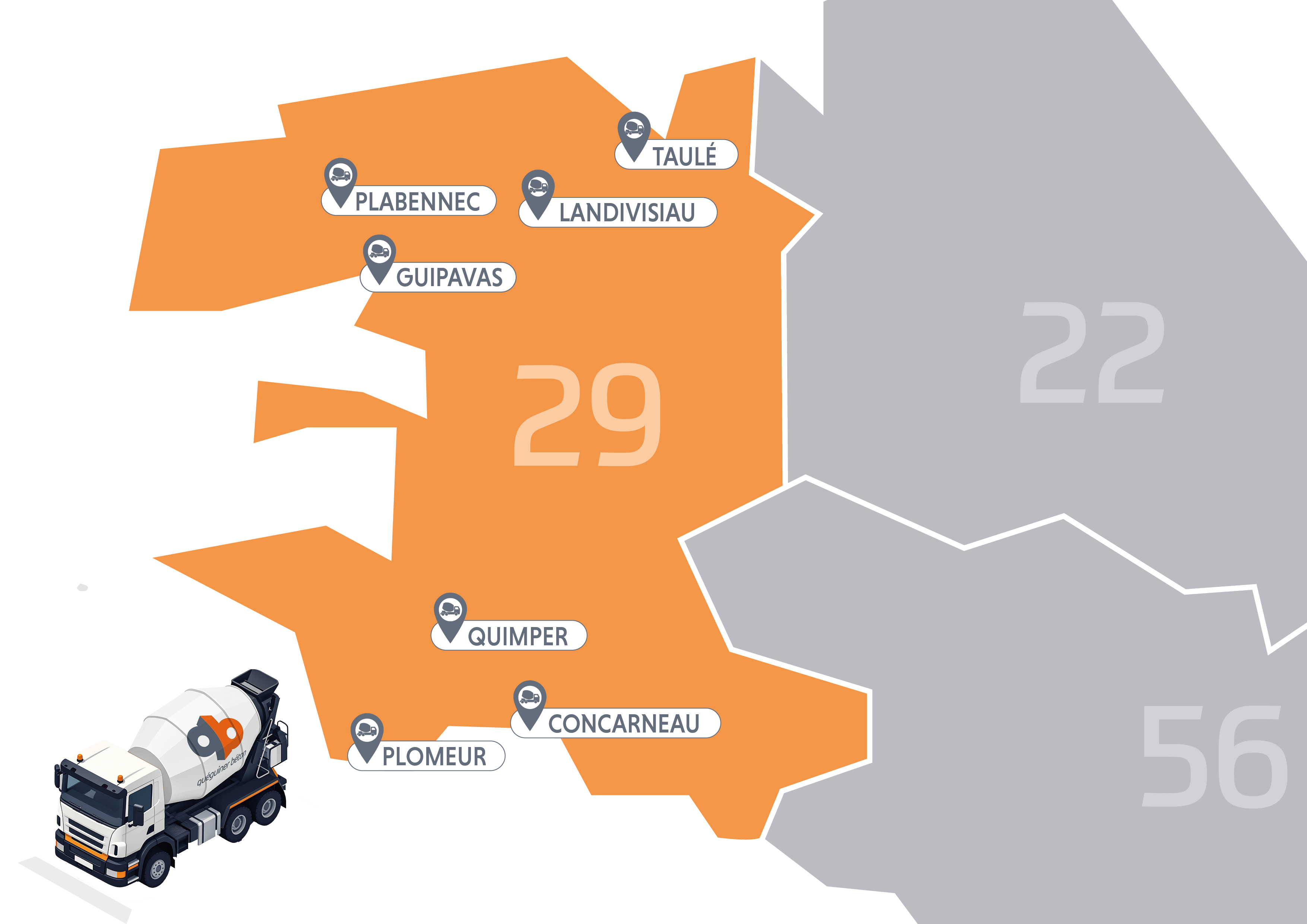 7 centrales de béton prêt à l'emploi dans le Finistère
