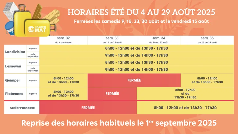 Permanence de l'été horaires